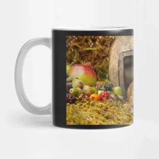 George the mouse in a log pile house Mug